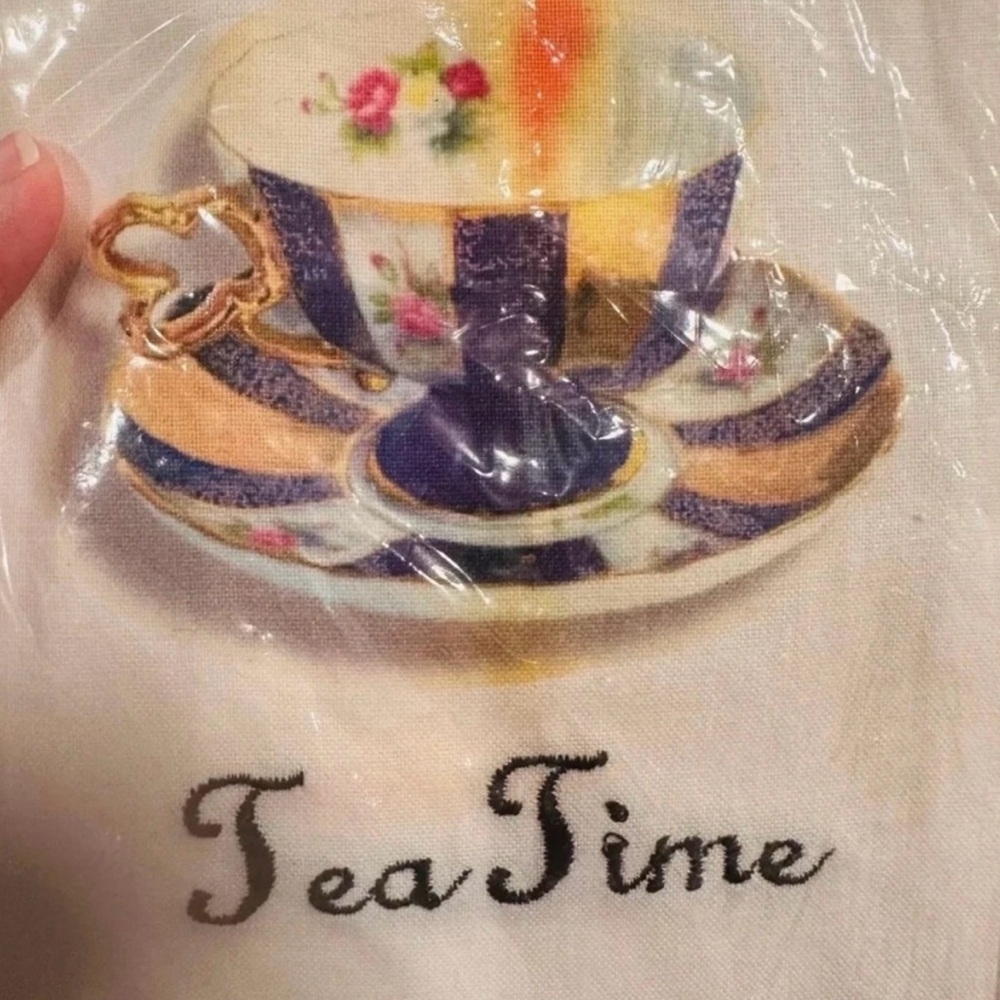NWT Tea Time Towel party lunch tea time coffee bar - Picture 2 of 3